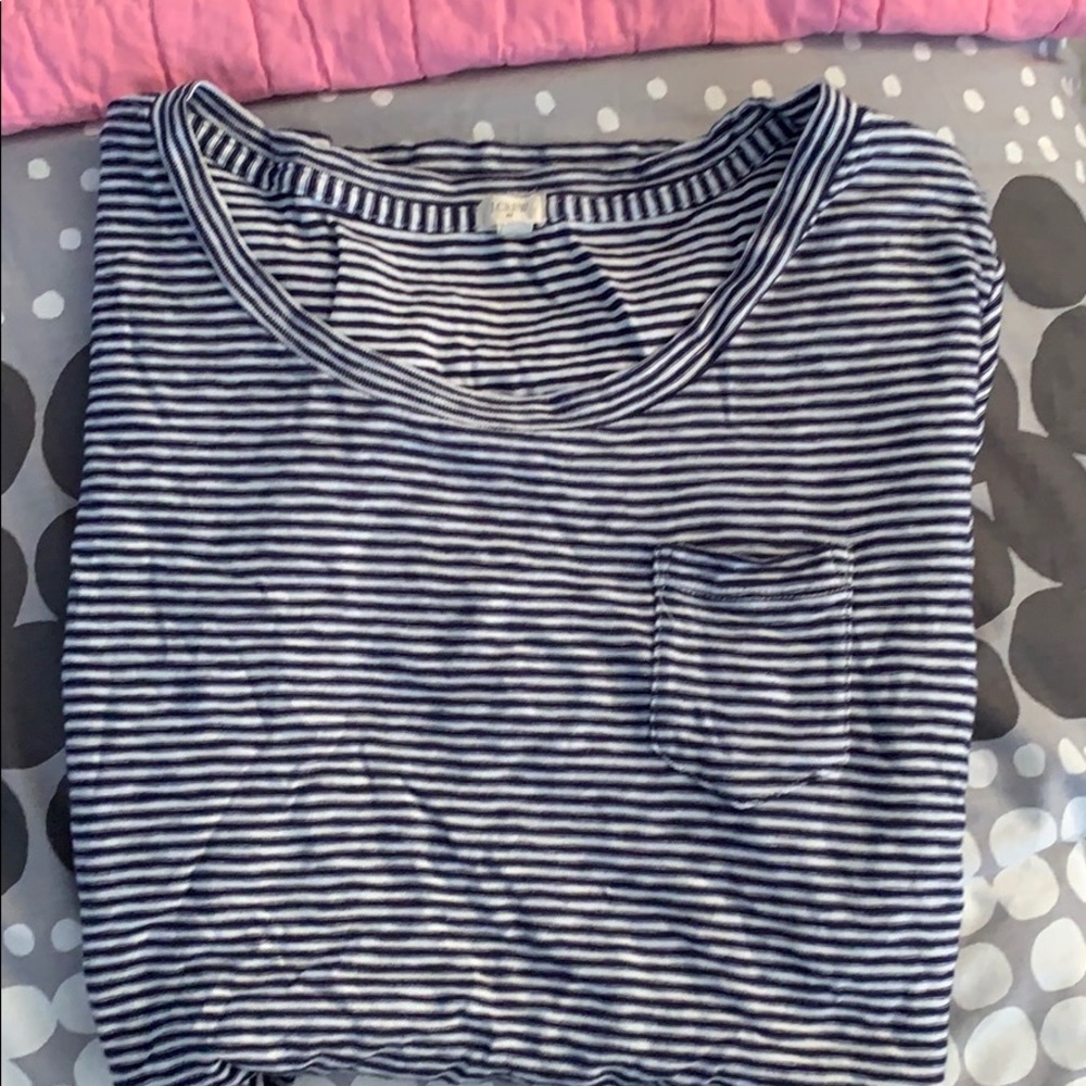J crew short sleeved striped shirt
